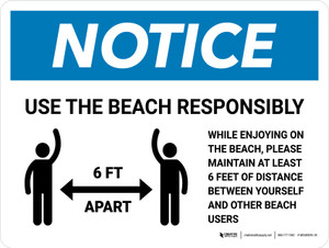 Notice Use The Beach Responsibly Landscape - Wall Sign
