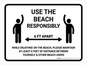Use The Beach Responsibly Landscape - Wall Sign