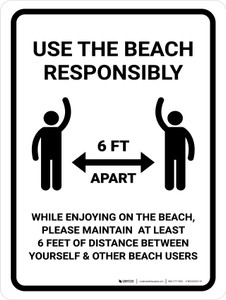 Use The Beach Responsibly Portrait - Wall Sign