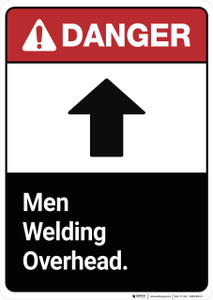 Danger: Men Welding Overhead ANSI - Wall Sign