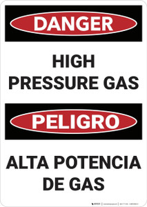 Danger: Bilingual Spanish High Pressure Gas - Wall Sign