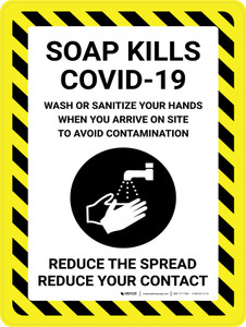 Soap Kills Covid-19 with Icon Portrait - Wall Sign