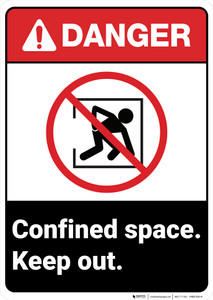 Danger: Confined Space Keep Out ANSI - Wall Sign