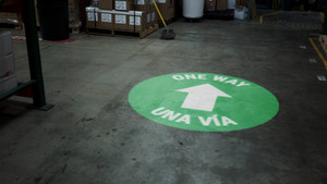 One Way Arrow Green Bilingual Spanish - SignCast™ S200 Virtual Sign