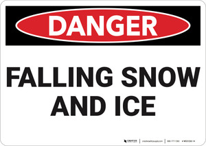 Danger: Falling Snow and Ice - Wall Sign