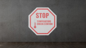 STOP - Temperature Check Station Red - SignCast™ S200 Virtual Sign STOP - Temperature Check Station Red - SignCast™ S200 Virtual Sign