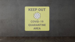 Keep Out COVID-19 Quarantine Area with Icon - SignCast™ S200 Virtual Sign Keep Out COVID-19 Quarantine Area with Icon - SignCast™ S200 Virtual Sign