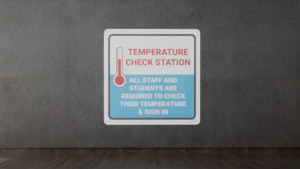 Temperature Check Station Students with Icon - SignCast™ S200 Virtual Sign Temperature Check Station Students with Icon - SignCast™ S200 Virtual Sign