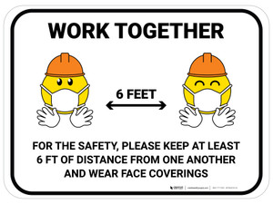 Work Together with Emojis - Floor Sign