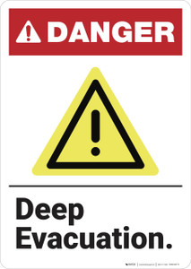 Danger: Deep Evacuation Ansi - Wall Sign