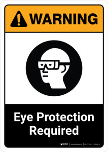 Warning: Eye Protection Required with Icon ANSI Portrait - Wall Sign