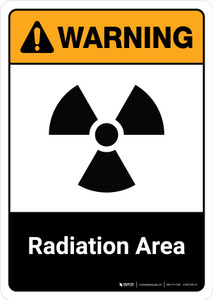 Warning: Radiation Area with Icon ANSI Portrait - Wall Sign
