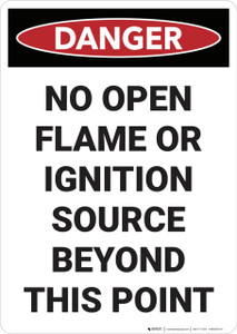 Danger: No Open Flame - Wall Sign
