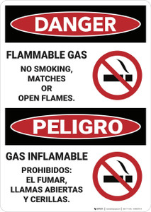 Danger: No Smoking Bilingual Spanish - Wall Sign