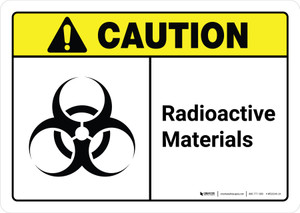 Caution: Radioactive Materials with Icon ANSI Landscape - Wall Sign
