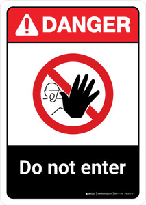 Danger: Do Not Enter with Icon ANSI Portrait - Wall Sign