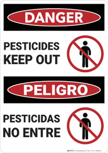 Danger: Pesticides Keep Out Bilingual Spanish - Wall Sign Danger: Pesticides Keep Out Bilingual Spanish - Wall Sign