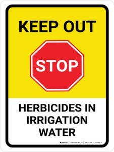 Stop Keep Out Herbicides In Portrait - Wall Sign