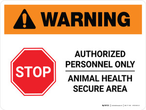 Warning: Stop - Authorized Personnel Only Landscape - Wall Sign