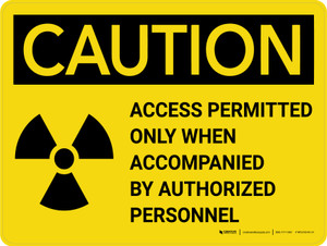 Caution: Access Permitted Radiation Landscape - Wall Sign