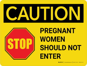Caution: Pregnant Women Should Not Enter with Graphic Landscape - Wall Sign