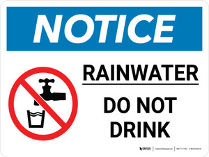 Notice: Rainwater - Do Not Drink with Icon Landscape - Wall Sign