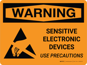 Warning: Sensitive Electronic Devices Use Precautions Landscape - Wall Sign