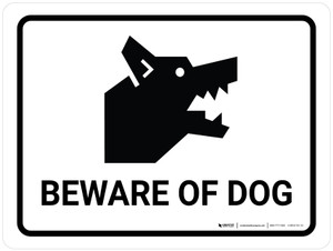 Beware Of Dog Landscape - Wall Sign