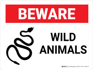 Beware Wild Animals Landscape - Wall Sign
