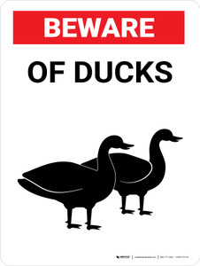 Beware of Ducks Portrait - Wall Sign