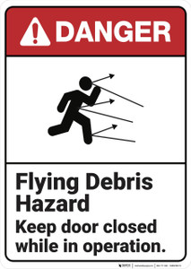 Danger: Flying Debris Hazard ANSI - Wall Sign