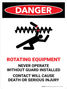 Danger: Rotating Equipment Portrait - Wall Sign