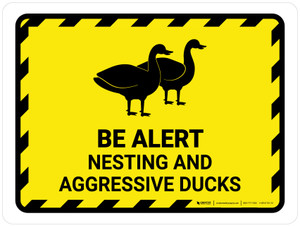 Be Alert - Nesting And Aggressive Ducks Landscape - Wall Sign