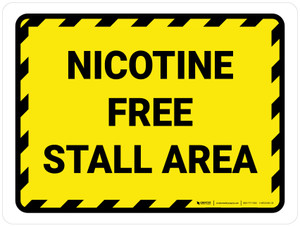 Nicotine Free Stall Area Hazard Landscape - Wall Sign