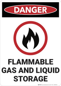 Danger: Flammable Gas and Liquid Storage - Wall Sign