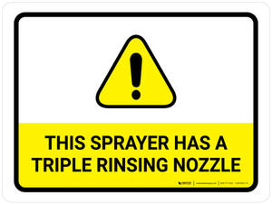 This Sprayer Has A Triple Rinsing Nozzle With Hazard Icon Landscape - Wall Sign