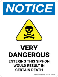 Notice: Very Dangerous Entering This Siphon Would Portrait - Wall Sign