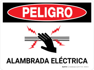 Peligro: Electric Fence Landscape - Wall Sign