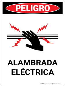 Peligro: Electric Fence Portrait - Wall Sign