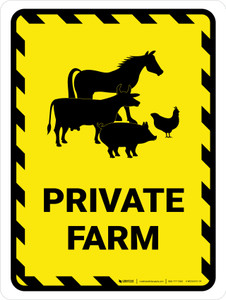 Private Farm with Icons Portrait - Wall Sign