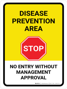 Stop: Disease Prevention Area Portrait - Wall Sign