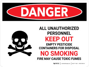 Danger: All Unauthorized Personnel - Keep Out Landscape - Wall Sign