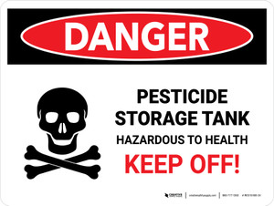 Danger: Pesticide Storage Tank Hazardous Landscape - Wall Sign