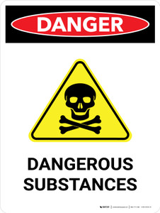 Danger: Dangerous Substances Portrait - Wall Sign