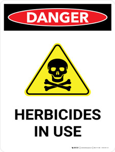Danger: Herbicides In Use Portrait - Wall Sign