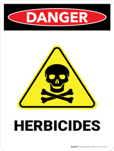 Danger: Herbicides Portrait - Wall Sign