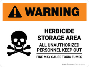 Warning: Herbicide Storage Area - All Unauthorized Personnel Keep Out Landscape - Wall Sign