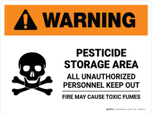 Warning: Pesticide Storage Area - All Unauthorized Personnel Keep Out Landscape - Wall Sign