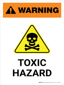 Warning: Toxic Hazard with Hazard Icon Portrait - Wall Sign