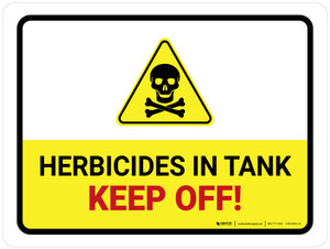 Herbicides In Tank - Keep Off with Hazard Icon Landscape - Wall Sign